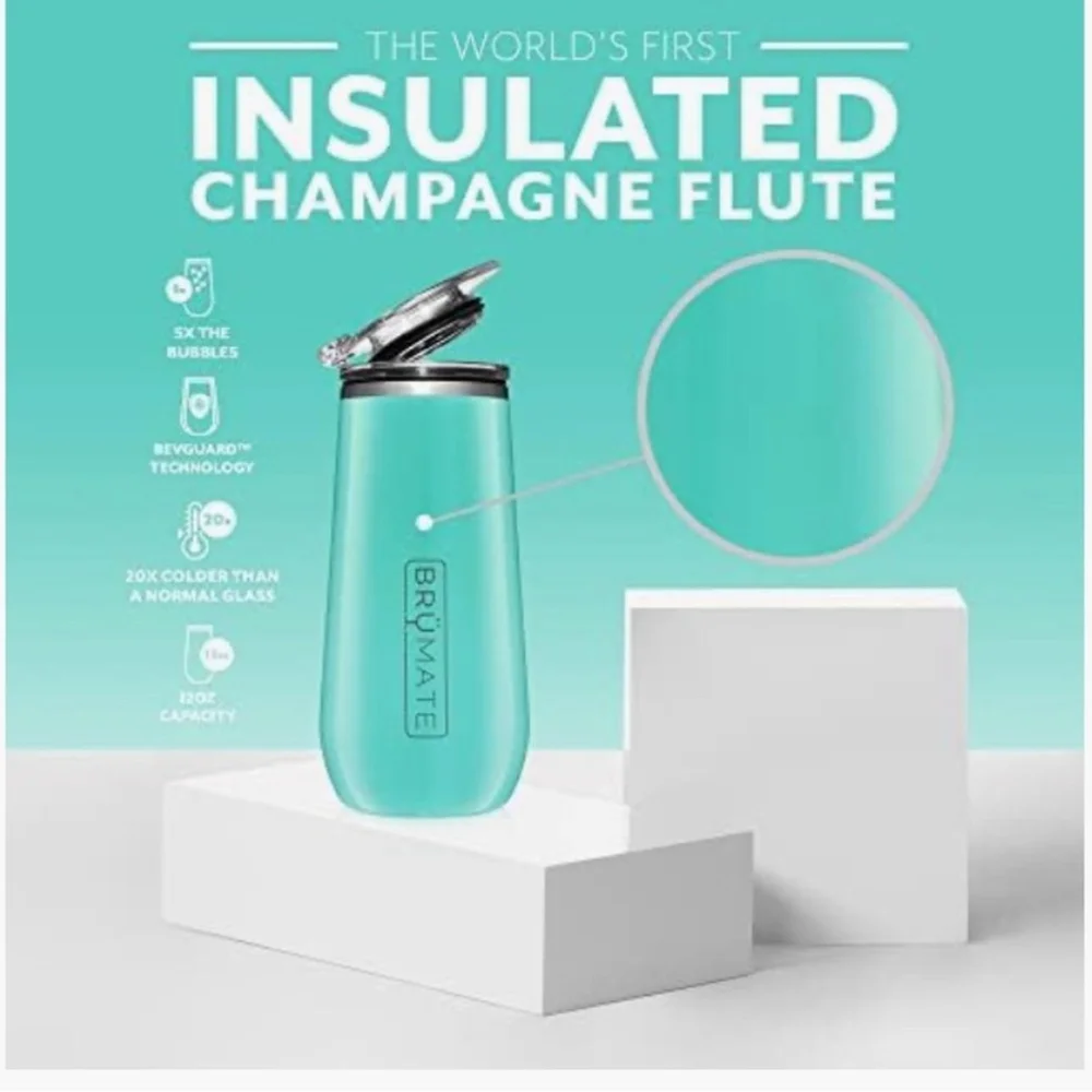 Mate Aqua 12oz Insulated Champagne Flute Stainless Steel – NIB